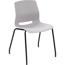 KFI Studios Imme Armless Stacking Chair Polypropylene Light Gray Seat/Black Frame 2700BK-P13