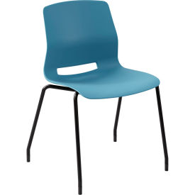 KFI Studios Imme Armless Stacking Chair Polypropylene Sky Blue Seat/Black Frame 2700BK-P35