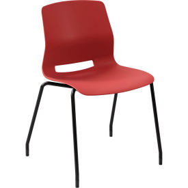 KFI Studios Imme Armless Stacking Chair Polypropylene Coral Seat/Black Frame 2700BK-P41