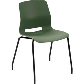 KFI Studios Imme Armless Stacking Chair Polypropylene Slate Green Seat/Black Frame 2700BK-P50