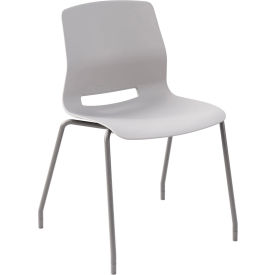 KFI Studios Imme Armless Stacking Chair Polypropylene Light Gray Seat/Silver Frame 2700SL-P13