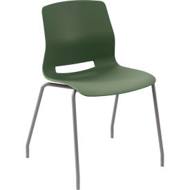 KFI Studios Imme Armless Stacking Chair Polypropylene Slate Green Seat/Silver Frame 2700SL-P50