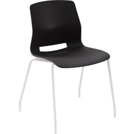 KFI Studios Imme Armless Stacking Chair Polypropylene Black Seat/White Frame 2700WH-P10