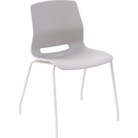 KFI Studios Imme Armless Stacking Chair Polypropylene Light Gray Seat/White Frame 2700WH-P13