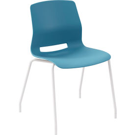 KFI Studios Imme Armless Stacking Chair Polypropylene Sky Blue Seat/White Frame 2700WH-P35