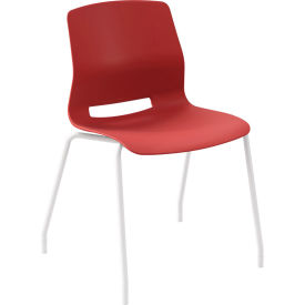 KFI Studios Imme Armless Stacking Chair Polypropylene Coral Seat/White Frame 2700WH-P41