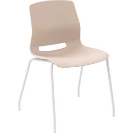 KFI Studios Imme Armless Stacking Chair Polypropylene Moonbeam Seat/White Frame 2700WH-P45