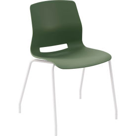 KFI Studios Imme Armless Stacking Chair Polypropylene Slate Green Seat/White Frame 2700WH-P50