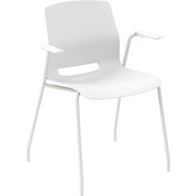 KFI Studios Imme Stacking Chair with Fixed Arms Polypropylene White Seat/Frame 2701WH-P08