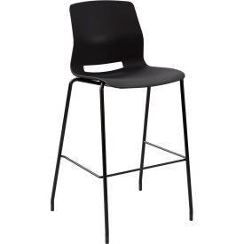 KFI Studios Imme Armless Stacking Bar Stool Polypropylene Black Seat/Frame BR2700BK-P10