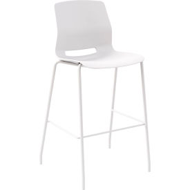 KFI Studios Imme Armless Stacking Bar Stool Polypropylene White Seat/Frame BR2700WH-P08