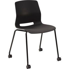 KFI Studios Imme Armless Stacking Chair with Casters Polypropylene Black Seat/Frame CS2700BK-P10