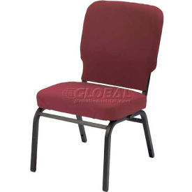 KFI Oversized Church Chair - Armless - Stacking - Red Wine Vinyl Black Frame HTB1040SB-3204
