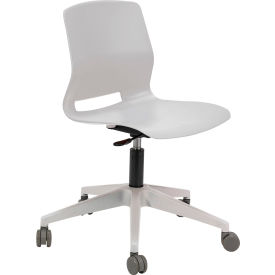 KFI Studios Imme Armless Stacking Task Chair w/ Casters Polypropylene Light Gray Seat/Silver Frame TK2700-P13