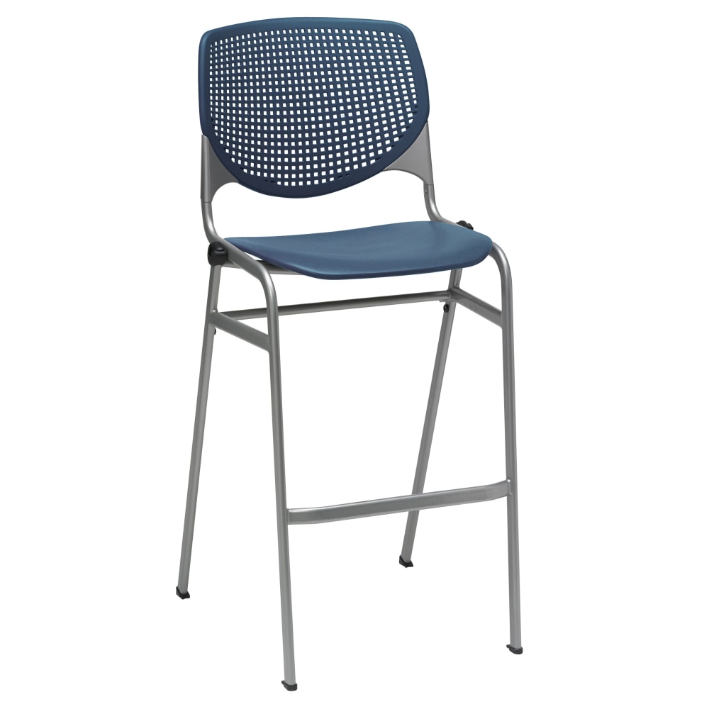 KFI Studios KOOL Stacking Barstool, Navy/Silver MPN:BR2300-P03NAVY