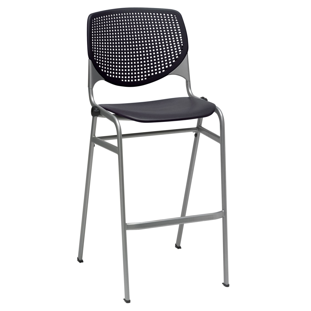 KFI Studios KOOL Stacking Barstool, Black/Silver MPN:BR2300-P10BLACK