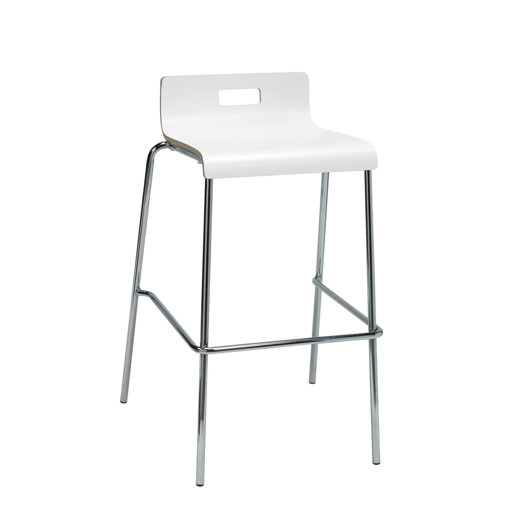 KFI Studios Jive Low-Back Stacking Bar Stool, White/Silver MPN:BR9333-WH
