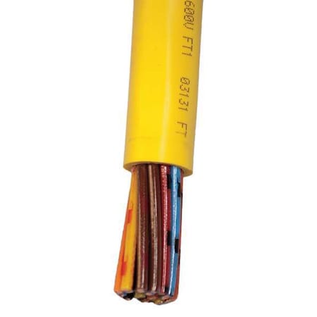 Portable Cord, SOOW, 16 AWG, 12 C, Yellow, PVC, Stranded, 600V, Indoor/Outdoor, 25 ft MPN:CPCB-16/12-25FT
