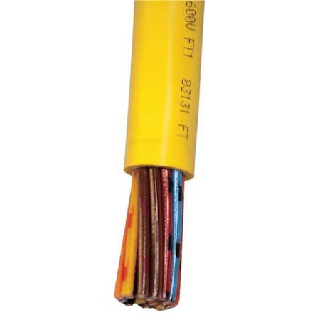 Portable Cord, SOOW, 16 AWG, 24 C, Yellow, PVC, Stranded, 600V, Indoor/Outdoor, 25 ft MPN:CPCB-16/24-25FT