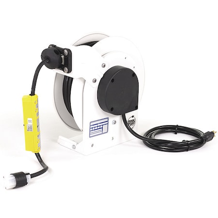 Cord Reel, NEMA 5-20P, 12 AWG, White Reel Color, 25 ft Length, 1 Outlets MPN:RTAG3LW-WC520-J12F