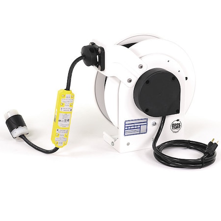 Cord Reel, NEMA 5-20P, 12 AWG, White Reel Color, 25 ft Length MPN:RTAG3LW-WCL520-J12F