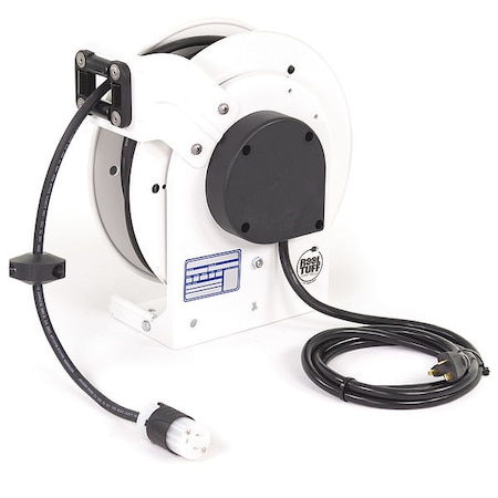 Cord Reel, NEMA 5-20P, 12 AWG, White Reel Color, 50 ft Length MPN:RTAN3LW-WC520-J12K
