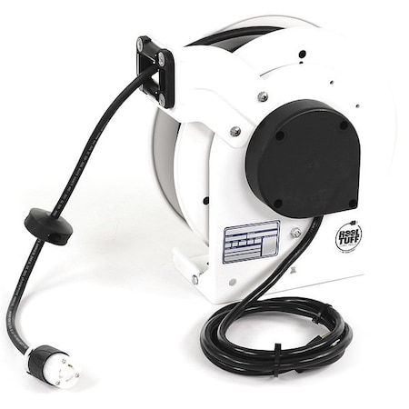 Cord Reel, NEMA 5-15P, 12 AWG, White Reel Color, 25 ft Length MPN:RTAN3LW-WCL515-J12F