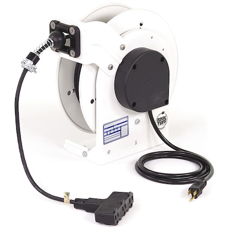 Cord Reel, NEMA 5-15P, 16 AWG, White Reel Color, 35 ft Length MPN:RTAN3LW-WTT515-B16H