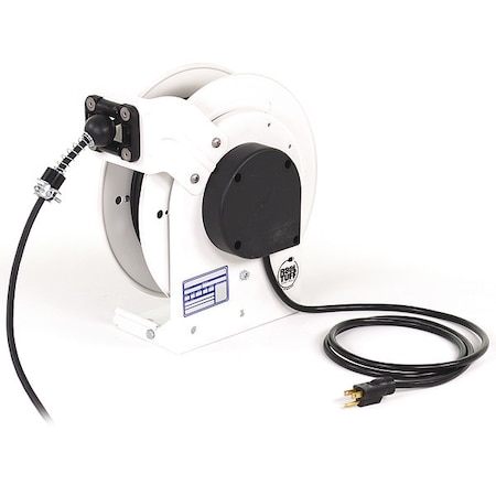 Cord Reel, NEMA 5-15P, 16 AWG, White Reel Color, 35 ft Length MPN:RTAN3LW-WW-B16H