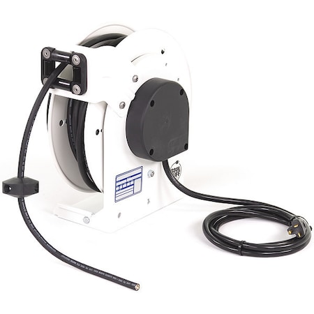 Cord Reel, NEMA 5-20P, 12 AWG, White Reel Color, 50 ft Length MPN:RTAN3LW-WW-J12K