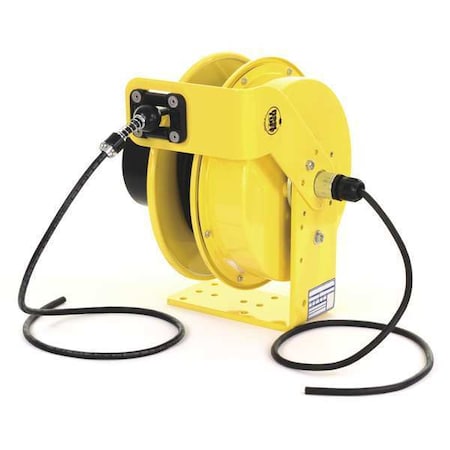 Cord Reel With Hand Lamp, Spring Retracted, NEMA 5-15R, 14 AWG, Yellow Reel Color, 50 ft Length MPN:RTBA3L-WDD515-J14K