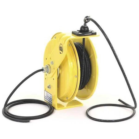 Cord Reel With Hand Lamp, Spring Retracted, Flying Lead, 16 AWG, Yellow Reel Color, 50 ft Length MPN:RTBA3L-WW-B16K