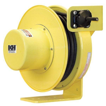 Cord Reel With Hand Lamp, Spring Retracted, Flying Lead, 14 AWG, Yellow Reel Color, 50 ft Length MPN:RTFD3L-WW-B14K