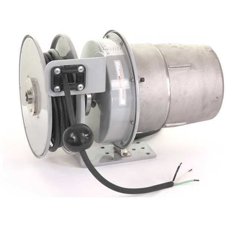 Cord Reels, Spring Retracted, Flying Lead, 12 AWG, Gray Reel Color, 30 ft Length, 0 Outlets MPN:RTSD3L-WW-B12G