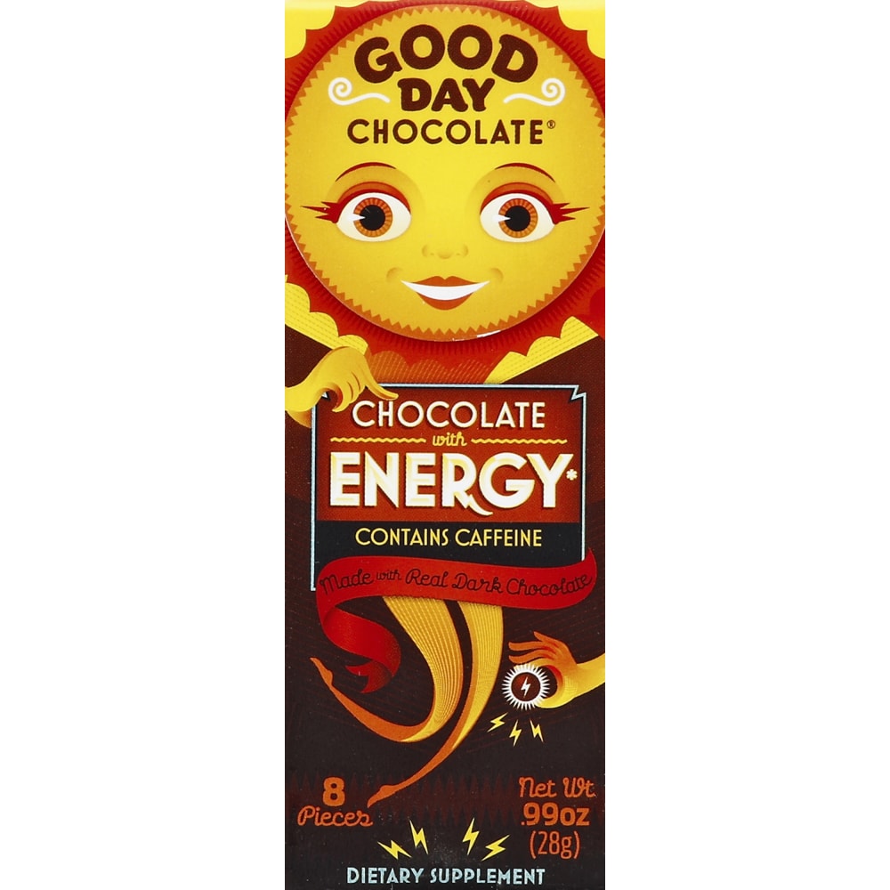 Good Day Chocolate Supplements, Dietary with Energy Dark Chocolate, .99 oz Total Qty 12 MPN:GDC400