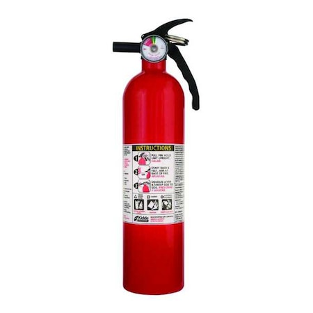 Fire Extinguisher, Class ABC, UL Rating 1A:10B:C, Agent: Monoammonium Phosphate, 2.5 lb Capacity MPN:46614220MTL