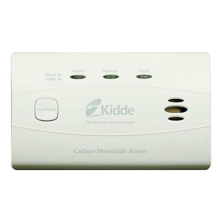 Carbon Monoxide Alarm, 85 dB at 10 ft, Sealed Lithium Ion, Electrochemical Battery Backup: No MPN:C3010