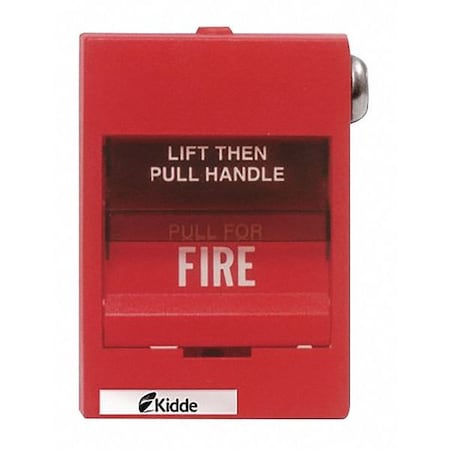 Fire Alarm Pull Station, Red, 3-3/8