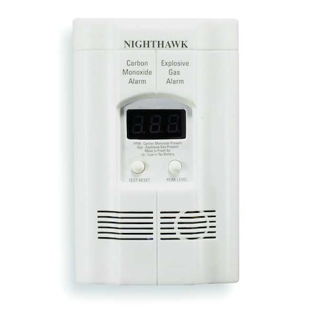 Carbon Monoxide and Gas Alarm, 85 dB at 10 ft, 120V AC, 9V, Electrochemical Battery Backup: Yes MPN:KN-COEG-3