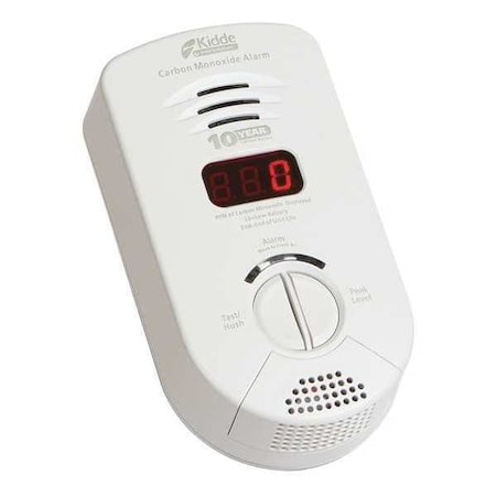 Carbon Monoxide Alarm, 85 dB at 10 ft, 110V AC/DC, Electrochemical Battery Backup: Yes MPN:KN-COP-DP-10YB