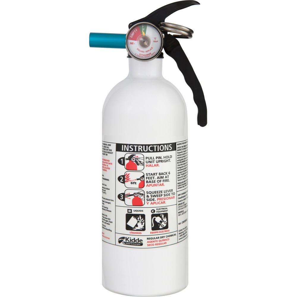 Kidde Fire Auto Fire Extinguisher - Impact Resistant, Easy to Use, Dust Resistant, Rust Resistant - White (Min Order Qty 3) MPN:21006287MTL