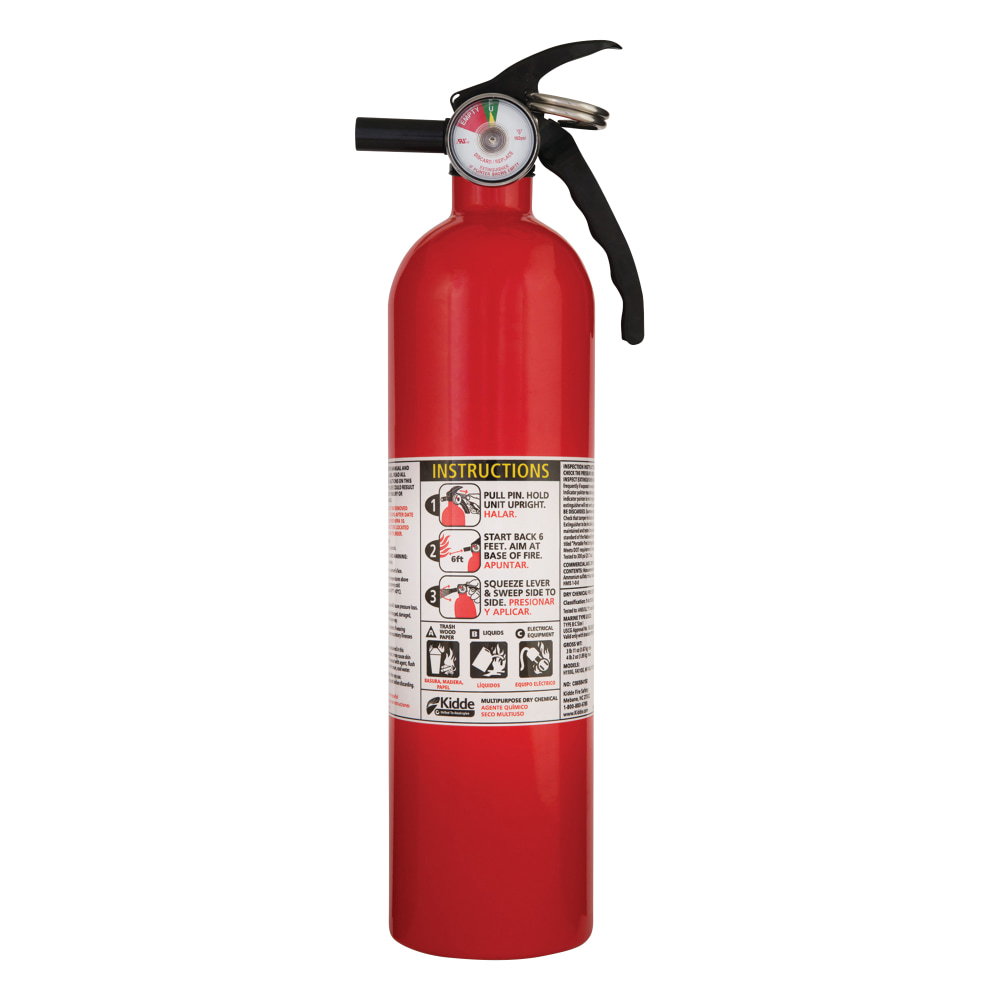 Kidde 1-A 10 B:C Full Home Fire Extinguisher, 2.5 Lb, 14-7/16in x 4-5/8in MPN:408-466142