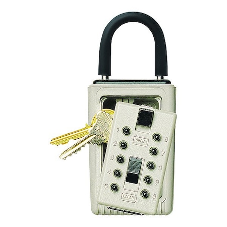Lock Box, Clay, Portable, PushButton, 3 Keys MPN:1404
