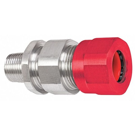 Conduit Fitting Connector, 3/4 in, Liquid-Tight, Aluminum, Powder Coated, Silver MPN:MC2X2