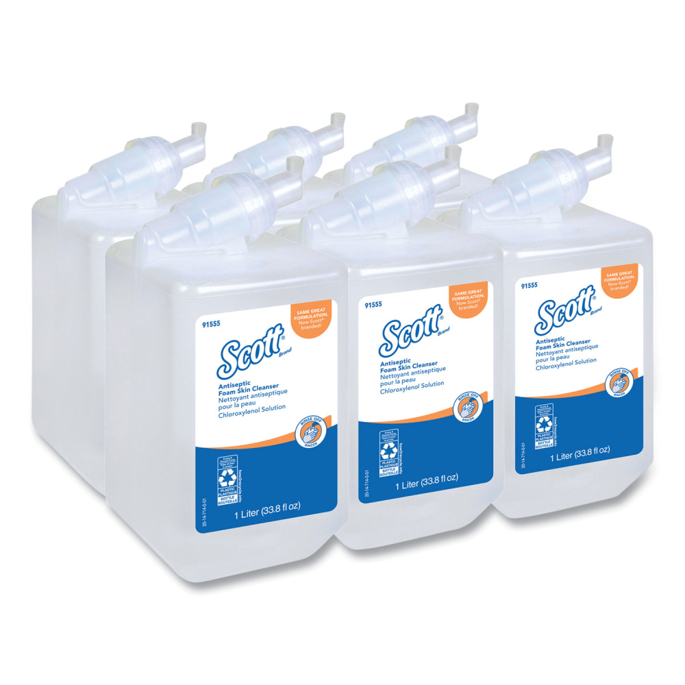 Scott Antiseptic Foam Skin Cleanser Refill, Unscented, 33.8 oz (1, 000 mL), 6/Carton MPN:91555