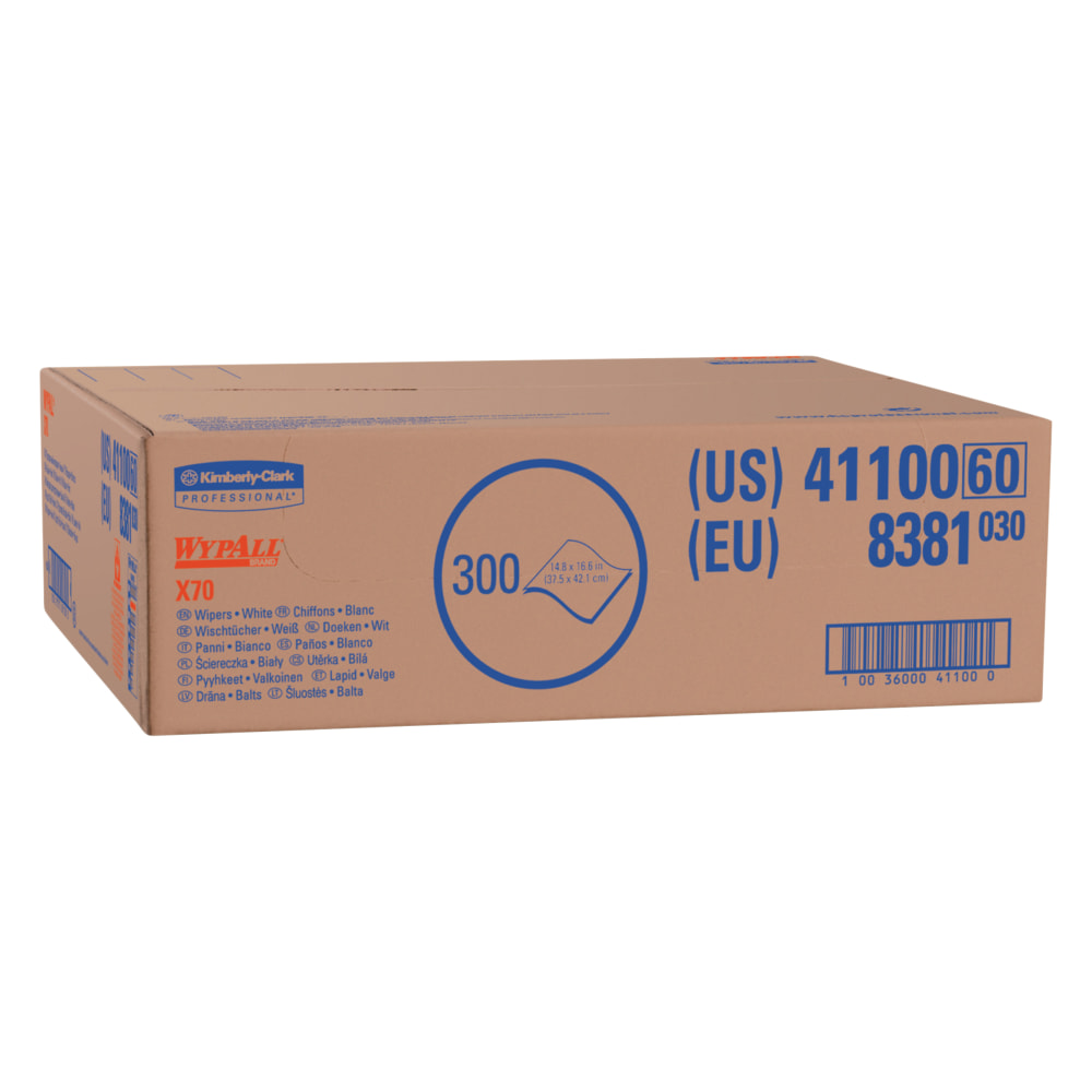 X70 Cloths, Flat Sheet, 14.9 x 16.6, White, 300/Carton MPN:KCC41100