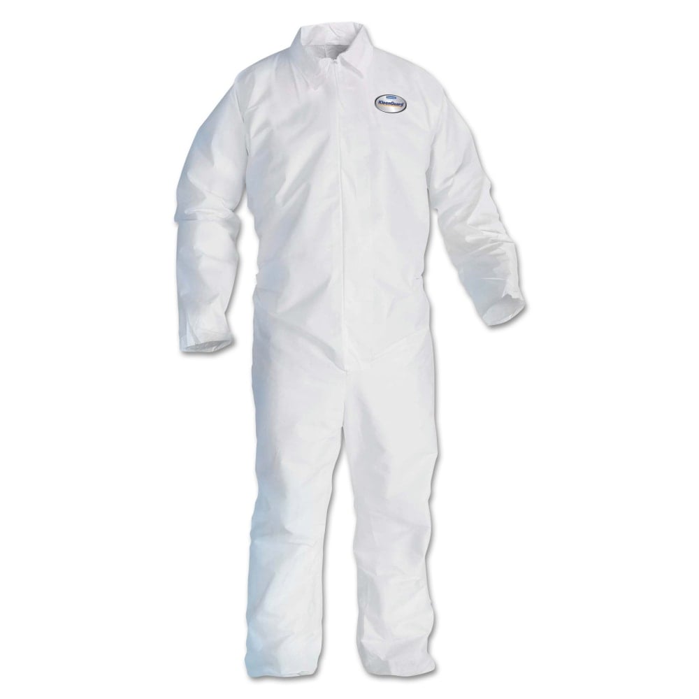 Kimberly-Clark Professional KleenGuard A20 Microforce Particle Protection Coveralls, No Elastic, Zipper Front, 3XL, White, Pack Of 20 Coveralls MPN:49006