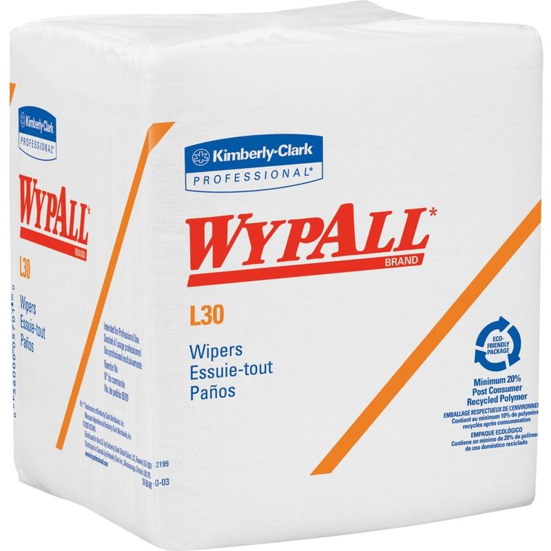 Wypall L30 Light Duty Wipers - Quarter-fold - 12.50in x 12in - White - Light Duty - For Face, Hand - 90 Quantity Per Pack - 1 / Pack MPN:05812PK