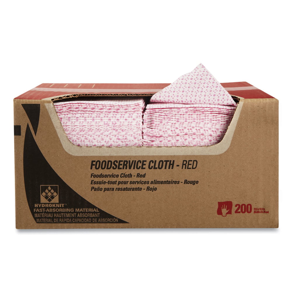 WypAll Foodservice Cloths, 12.5 x 23.5, Red, 200/Carton MPN:51639
