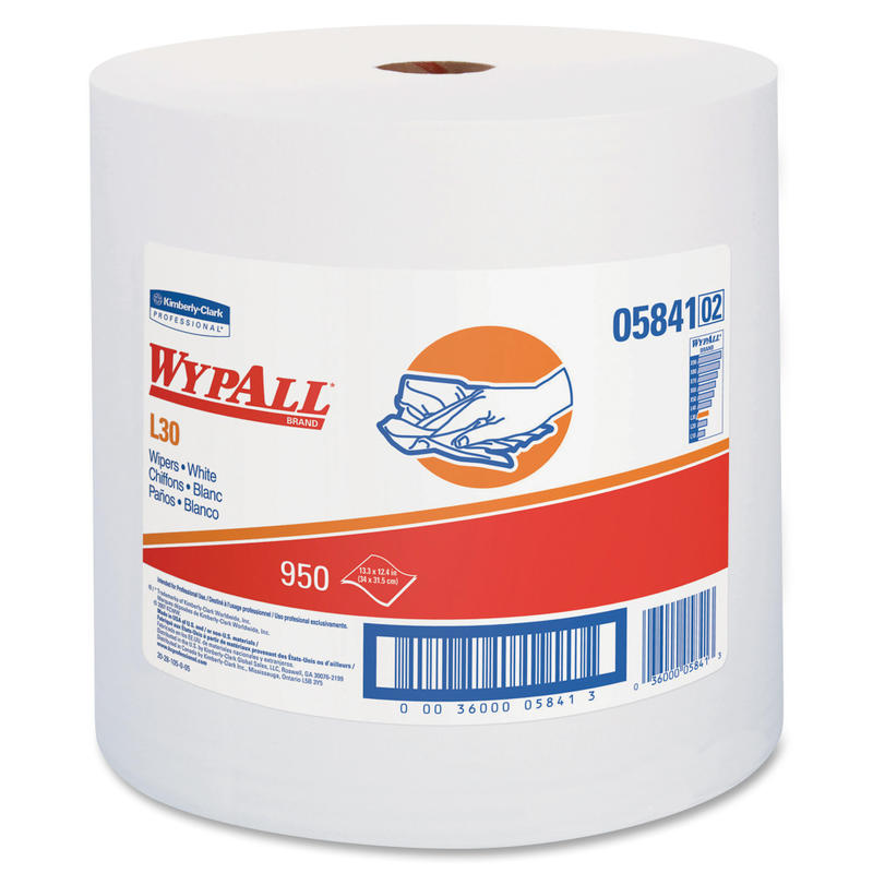 Wypall GeneralClean L30 Heavy Duty Cleaning Towels - 875 Sheets/Roll - White - 1 Carton MPN:05841